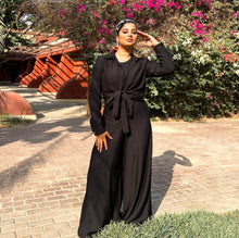Load image into Gallery viewer, Linen wide leg pants set
