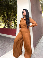 Load image into Gallery viewer, Linen wide leg pants set

