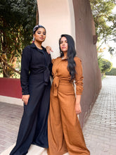 Load image into Gallery viewer, Linen wide leg pants set
