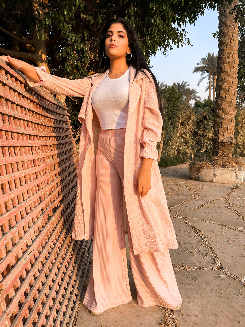 Voile kimono with label collar