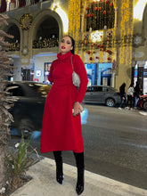 Load image into Gallery viewer, Turtleneck Sweater Dress In red
