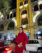 Load image into Gallery viewer, Turtleneck Sweater Dress In red
