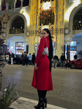 Load image into Gallery viewer, Turtleneck Sweater Dress In red
